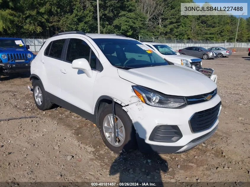 2020 Chevrolet Trax Fwd Lt VIN: 3GNCJLSB4LL227488 Lot: 40181457