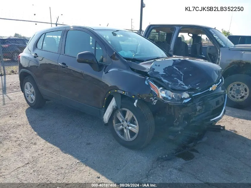 2020 Chevrolet Trax Fwd Ls VIN: KL7CJKSB2LB352250 Lot: 40187405