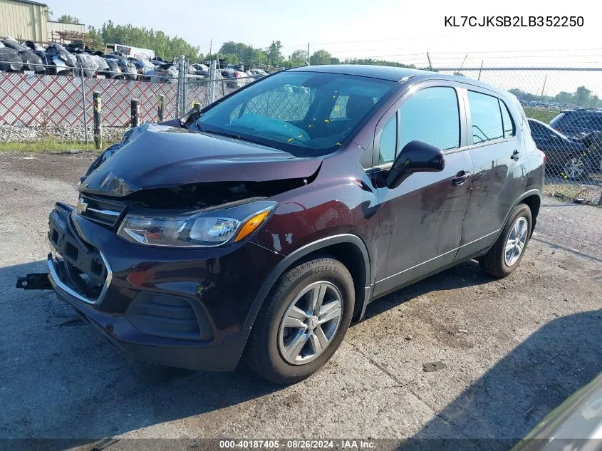 2020 Chevrolet Trax Fwd Ls VIN: KL7CJKSB2LB352250 Lot: 40187405