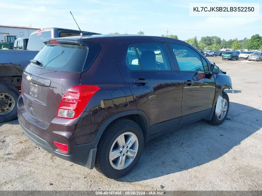 KL7CJKSB2LB352250 2020 Chevrolet Trax Fwd Ls