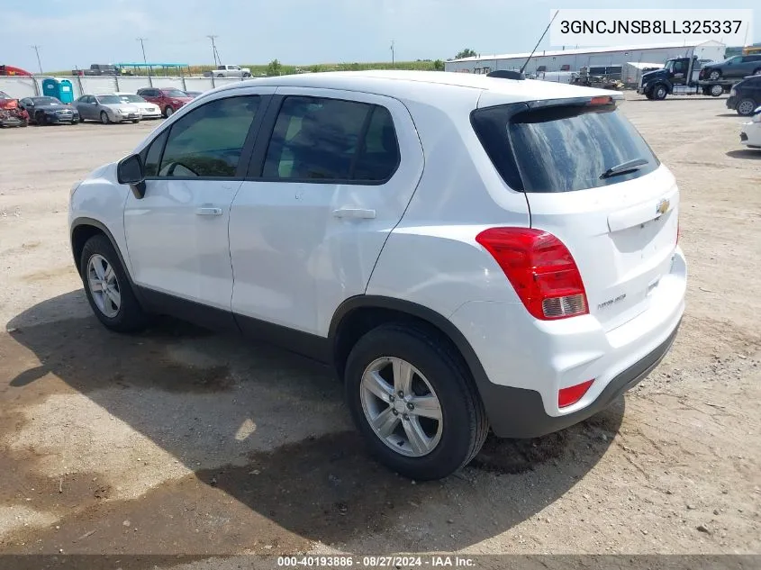 2020 Chevrolet Trax Awd Ls VIN: 3GNCJNSB8LL325337 Lot: 40193886