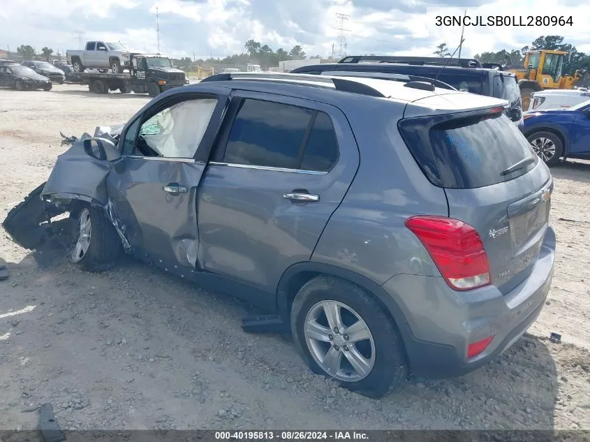 2020 Chevrolet Trax Fwd Lt VIN: 3GNCJLSB0LL280964 Lot: 40195813