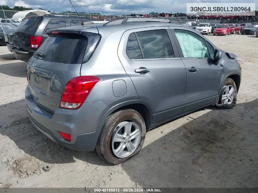 2020 Chevrolet Trax Fwd Lt VIN: 3GNCJLSB0LL280964 Lot: 40195813