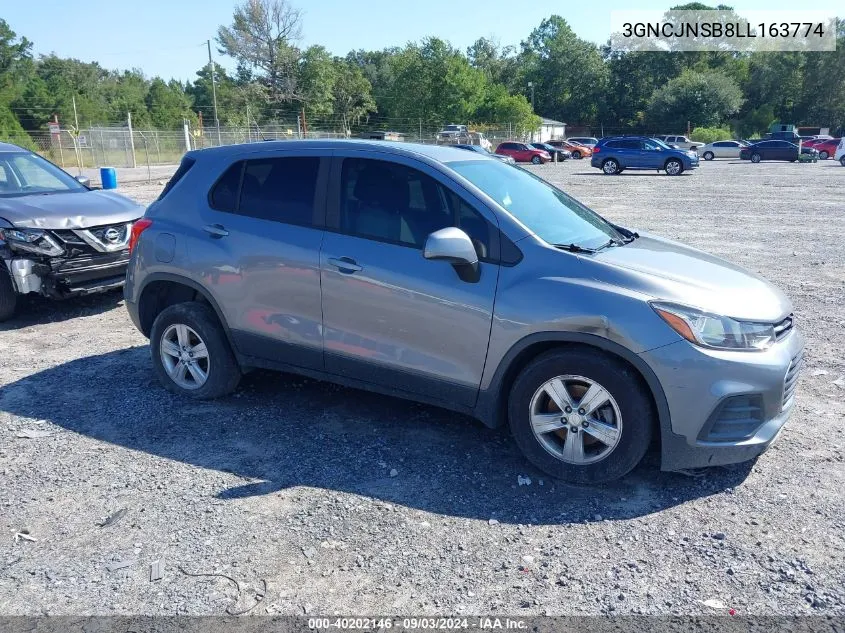 2020 Chevrolet Trax Awd Ls VIN: 3GNCJNSB8LL163774 Lot: 40202146