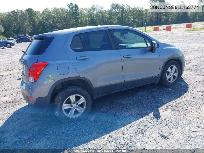 2020 Chevrolet Trax Awd Ls VIN: 3GNCJNSB8LL163774 Lot: 40202146