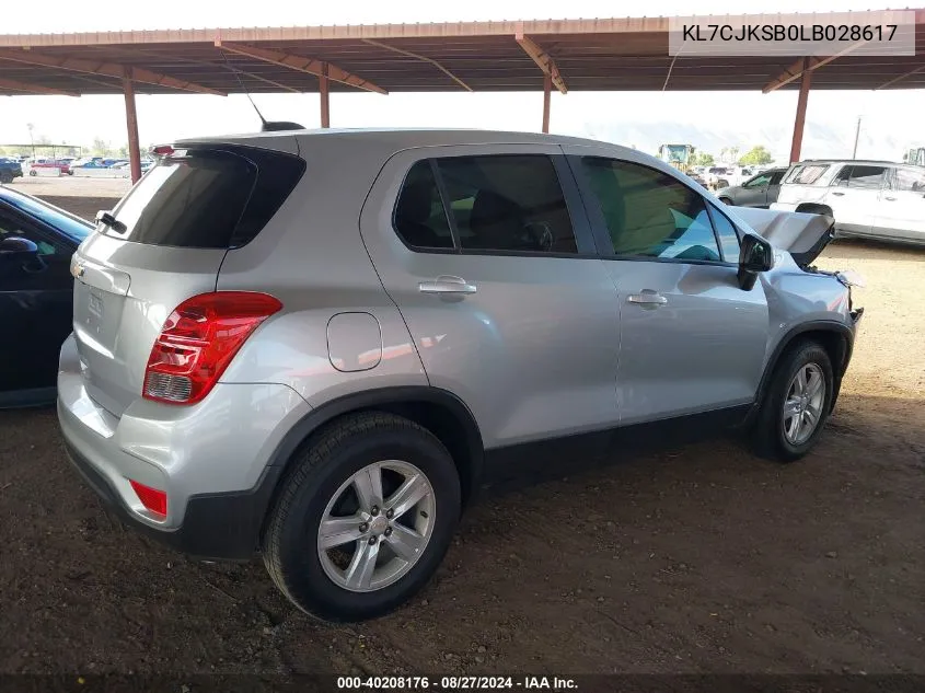 2020 Chevrolet Trax Fwd Ls VIN: KL7CJKSB0LB028617 Lot: 40208176