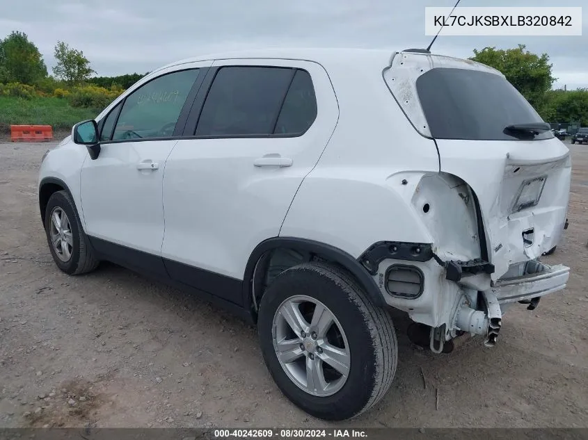 2020 Chevrolet Trax Fwd Ls VIN: KL7CJKSBXLB320842 Lot: 40242609