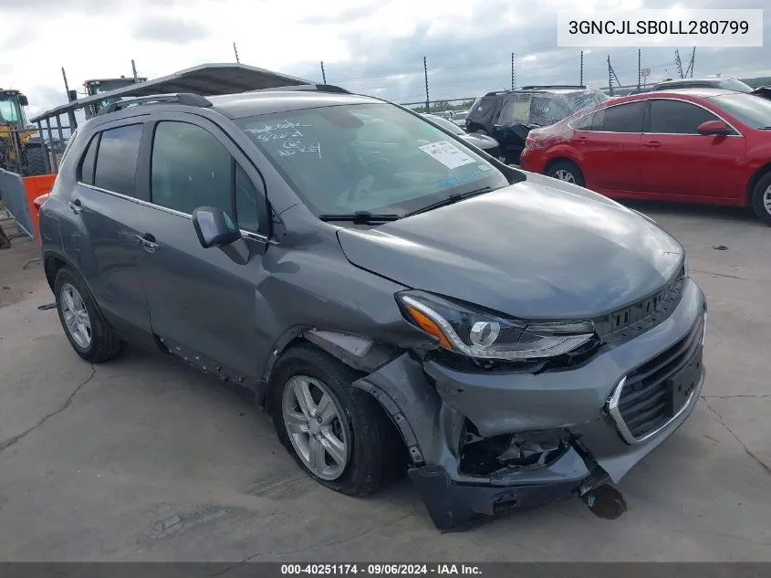 2020 Chevrolet Trax Fwd Lt VIN: 3GNCJLSB0LL280799 Lot: 40251174