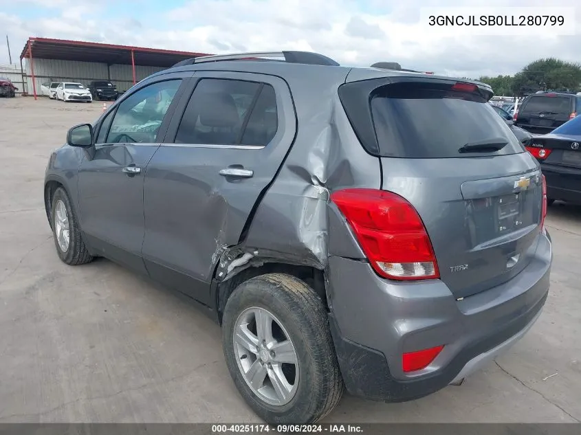 2020 Chevrolet Trax Fwd Lt VIN: 3GNCJLSB0LL280799 Lot: 40251174