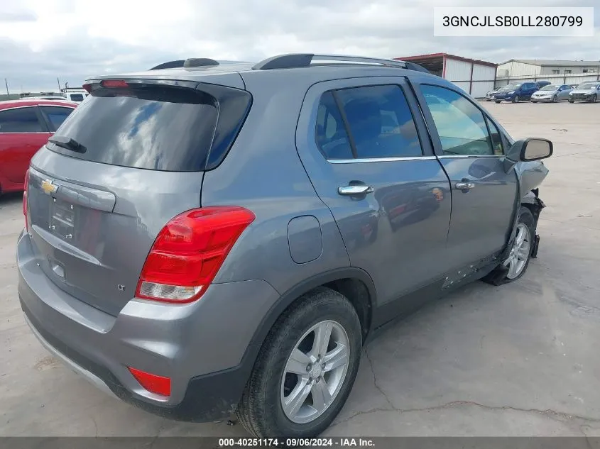 2020 Chevrolet Trax Fwd Lt VIN: 3GNCJLSB0LL280799 Lot: 40251174