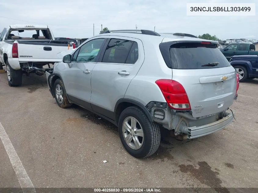 2020 Chevrolet Trax Fwd Lt VIN: 3GNCJLSB6LL303499 Lot: 40258830