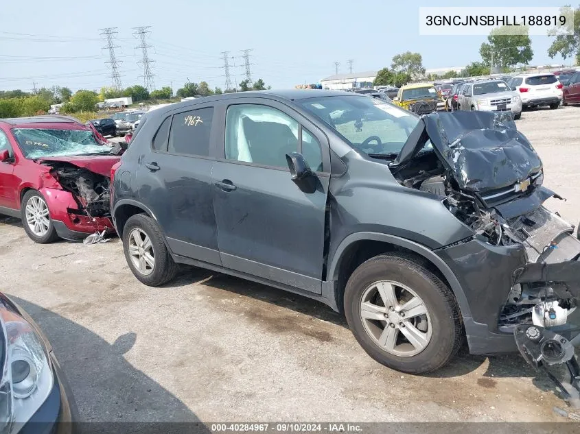 2020 Chevrolet Trax Ls VIN: 3GNCJNSBHLL188819 Lot: 40284967