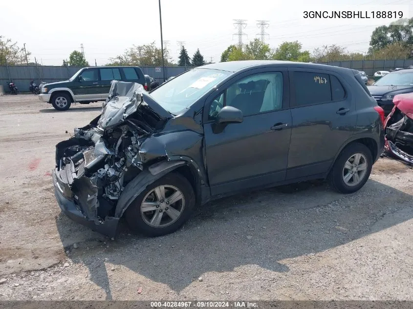 2020 Chevrolet Trax Ls VIN: 3GNCJNSBHLL188819 Lot: 40284967