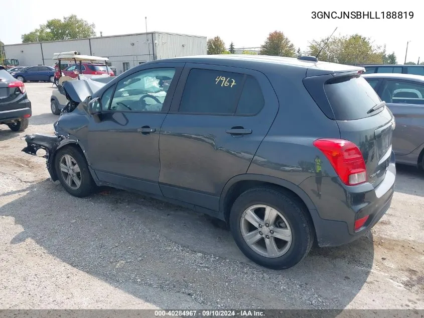 2020 Chevrolet Trax Ls VIN: 3GNCJNSBHLL188819 Lot: 40284967