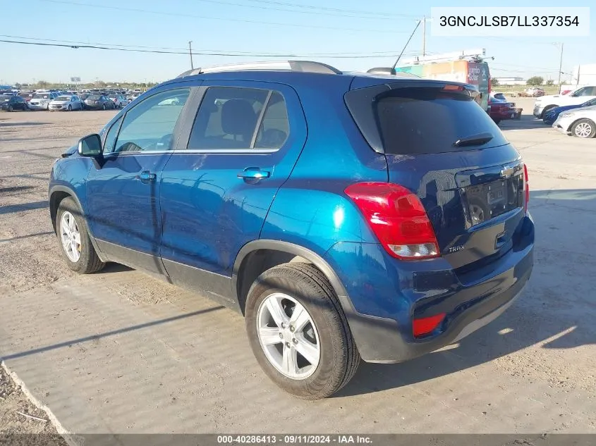 2020 Chevrolet Trax 1Lt VIN: 3GNCJLSB7LL337354 Lot: 40286413