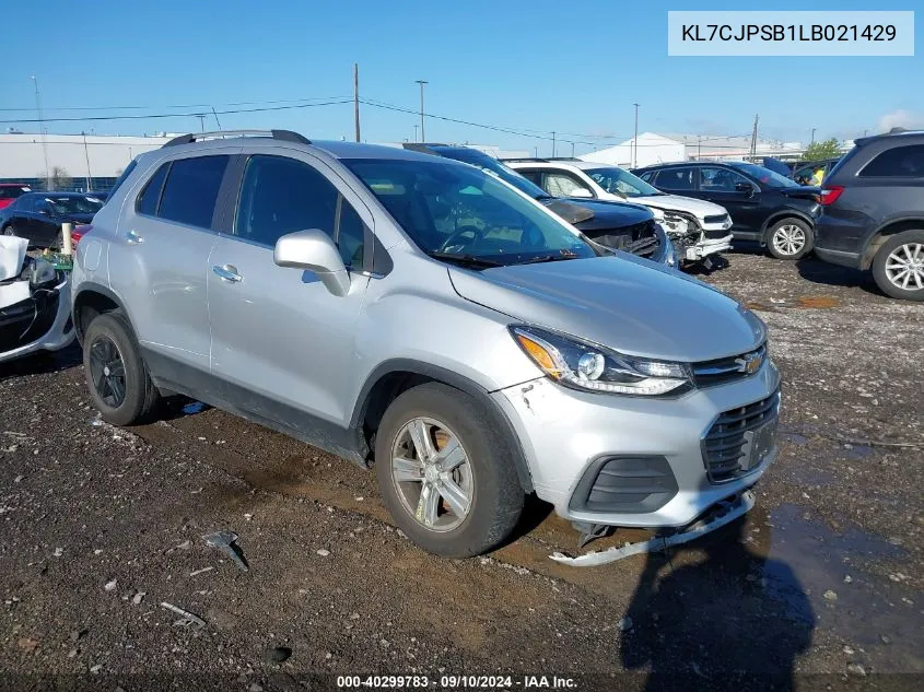 2020 Chevrolet Trax Awd Lt VIN: KL7CJPSB1LB021429 Lot: 40299783