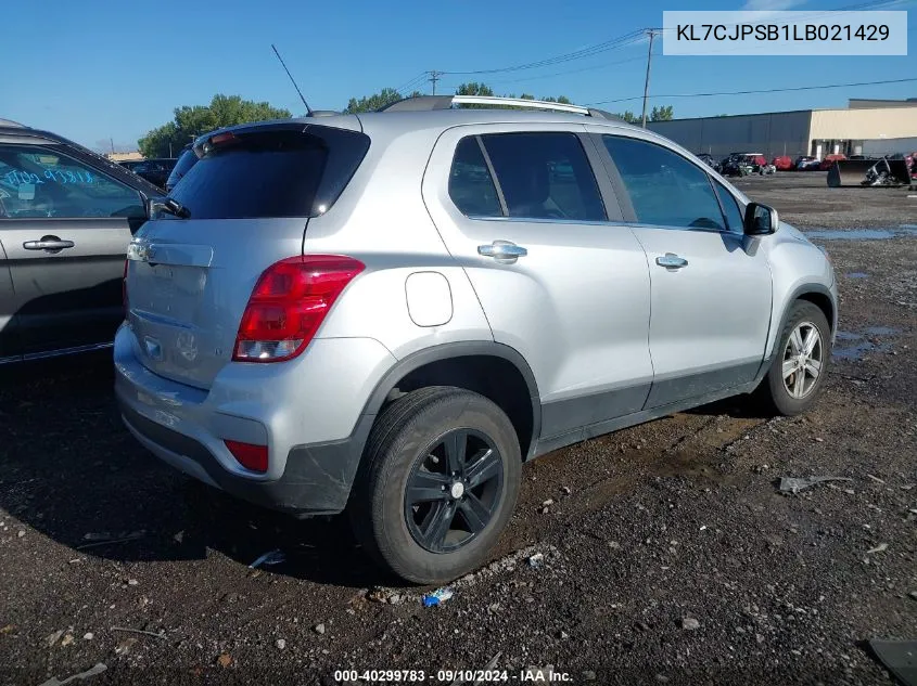 2020 Chevrolet Trax 1Lt VIN: KL7CJPSB1LB021429 Lot: 40299783