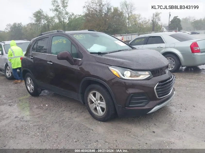 2020 Chevrolet Trax Fwd Lt VIN: KL7CJLSB8LB343199 Lot: 40302546