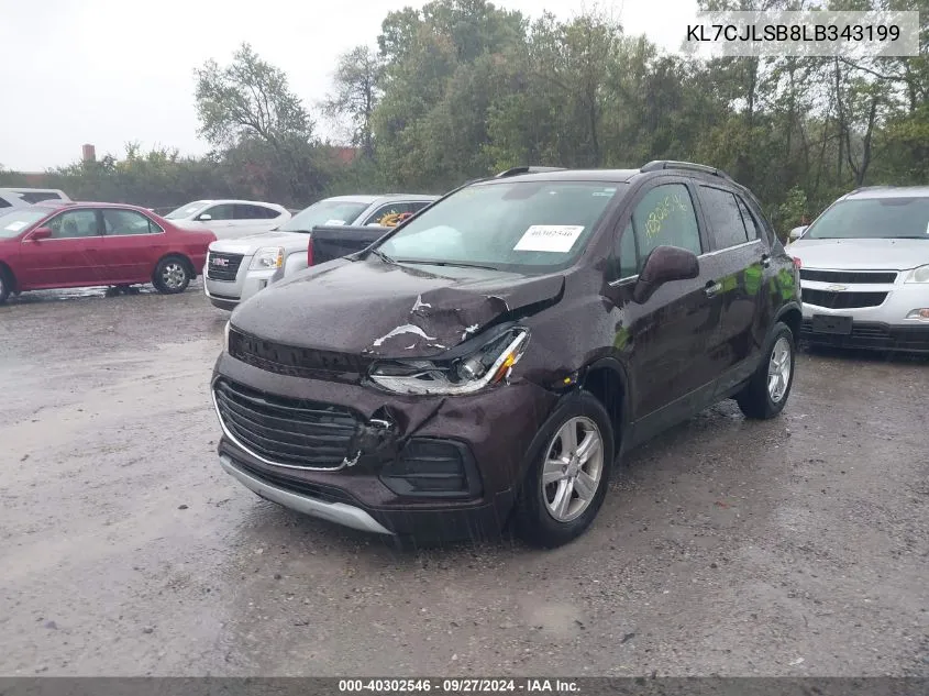 2020 Chevrolet Trax Fwd Lt VIN: KL7CJLSB8LB343199 Lot: 40302546