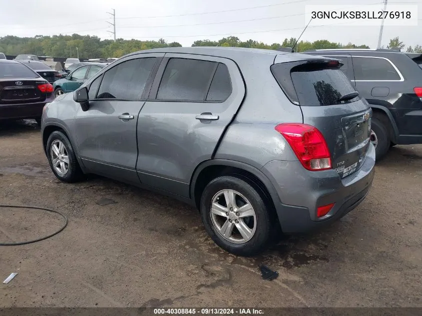 2020 Chevrolet Trax Fwd Ls VIN: 3GNCJKSB3LL276918 Lot: 40308845