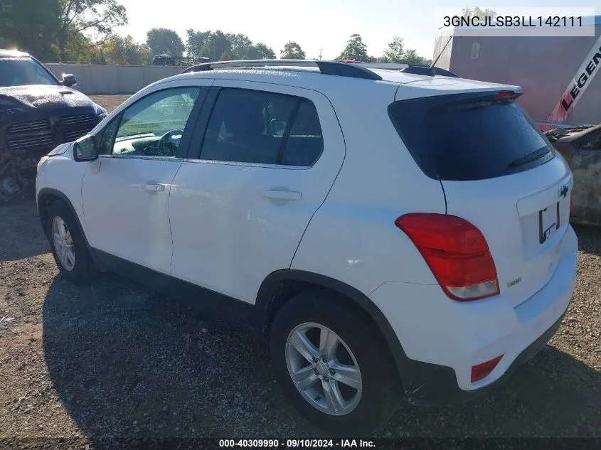 3GNCJLSB3LL142111 2020 Chevrolet Trax 1Lt