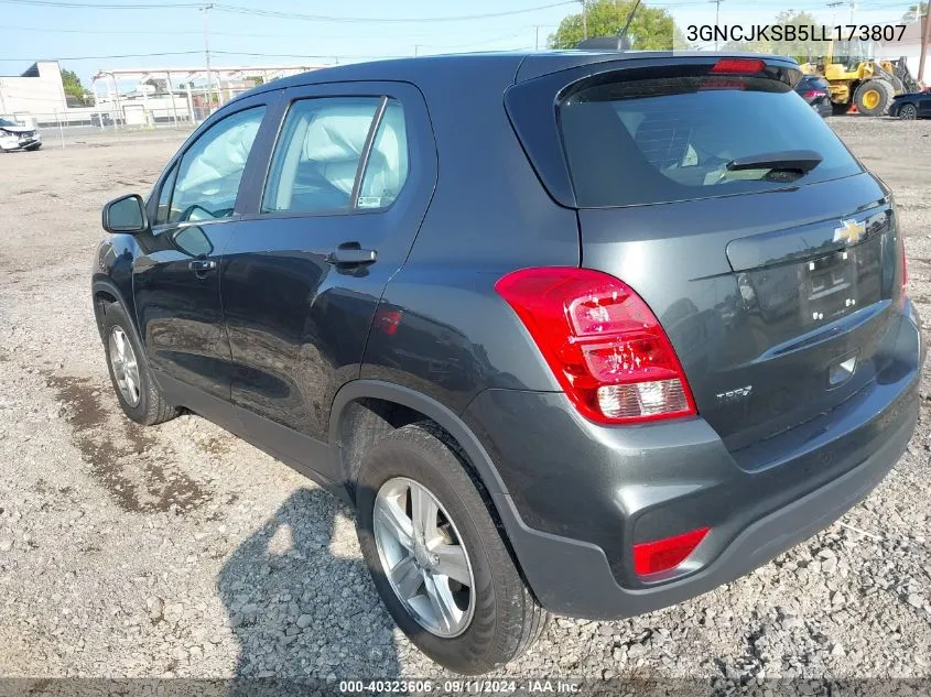 2020 Chevrolet Trax Fwd Ls VIN: 3GNCJKSB5LL173807 Lot: 40323606