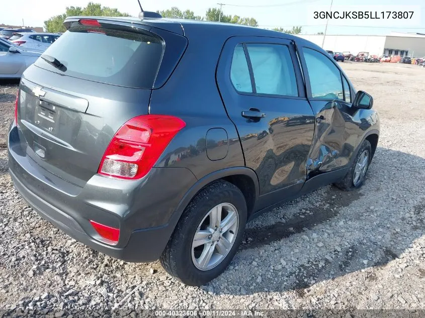 2020 Chevrolet Trax Fwd Ls VIN: 3GNCJKSB5LL173807 Lot: 40323606