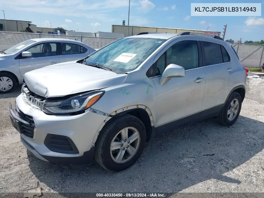 KL7CJPSB1LB314943 2020 Chevrolet Trax Awd Lt