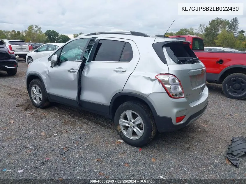 KL7CJPSB2LB022430 2020 Chevrolet Trax Awd Lt