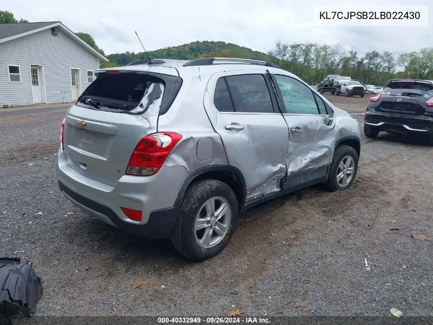 2020 Chevrolet Trax Awd Lt VIN: KL7CJPSB2LB022430 Lot: 40332949