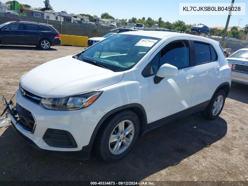 KL7CJKSB0LB045028 2020 Chevrolet Trax Fwd Ls