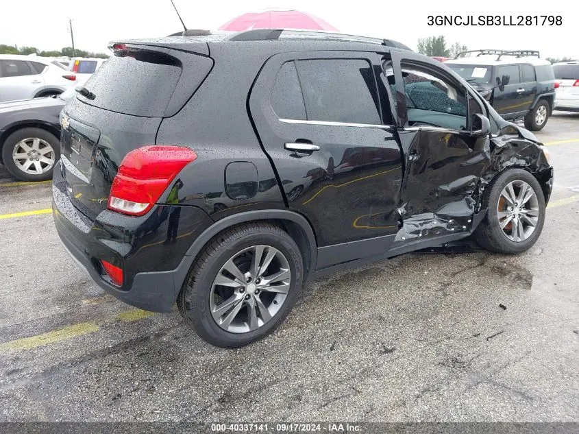 2020 Chevrolet Trax Fwd Lt VIN: 3GNCJLSB3LL281798 Lot: 40337141