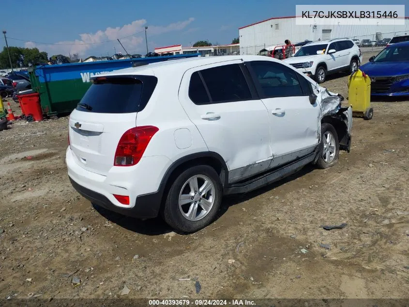 2020 Chevrolet Trax Fwd Ls VIN: KL7CJKSBXLB315446 Lot: 40393679