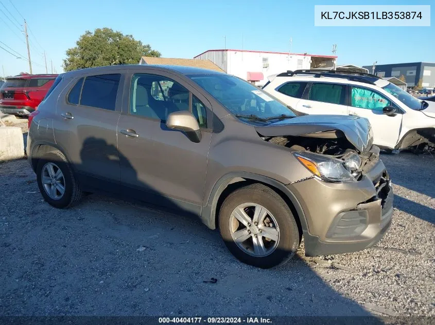 2020 Chevrolet Trax Fwd Ls VIN: KL7CJKSB1LB353874 Lot: 40404177