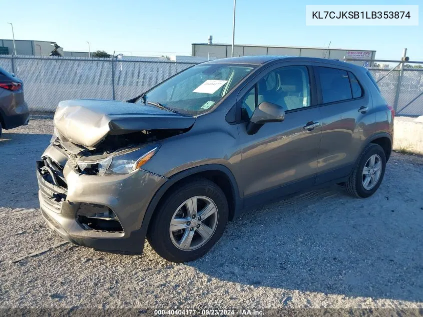 2020 Chevrolet Trax Fwd Ls VIN: KL7CJKSB1LB353874 Lot: 40404177