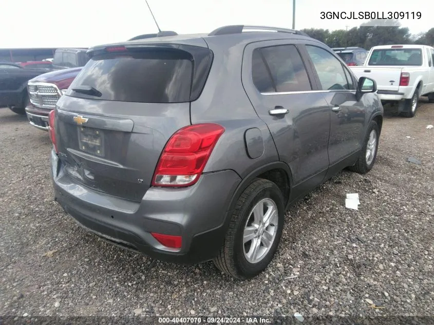 2020 Chevrolet Trax Fwd Lt VIN: 3GNCJLSB0LL309119 Lot: 40407070