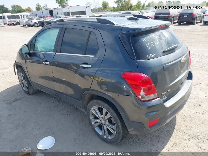 2020 Chevrolet Trax Awd Lt VIN: 3GNCJPSB3LL197987 Lot: 40409906