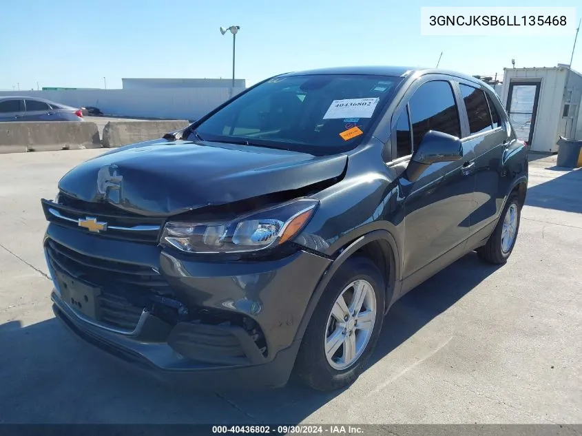 2020 Chevrolet Trax Fwd Ls VIN: 3GNCJKSB6LL135468 Lot: 40436802