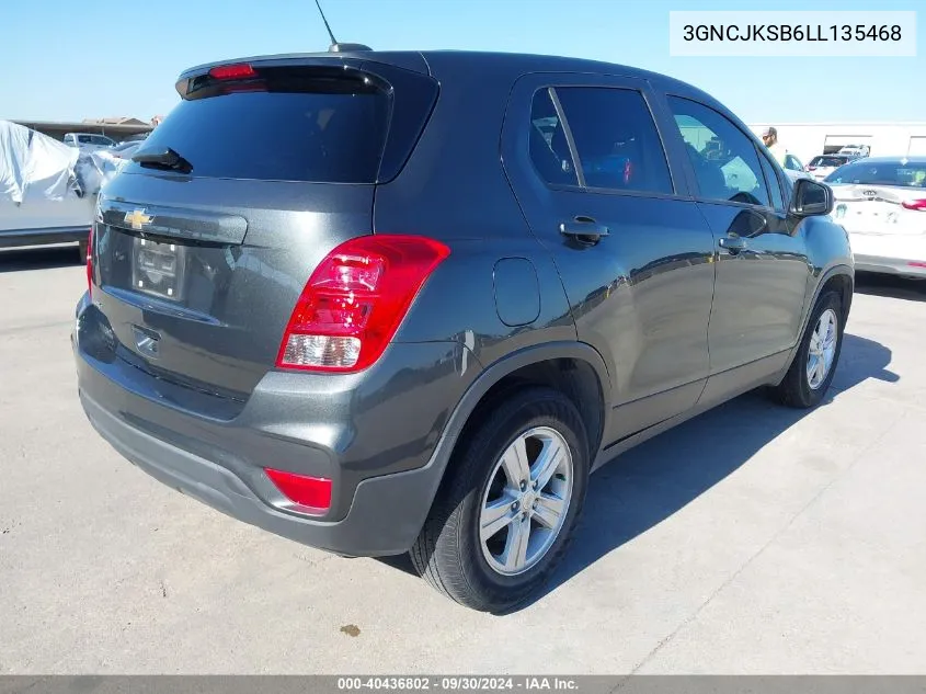 2020 Chevrolet Trax Fwd Ls VIN: 3GNCJKSB6LL135468 Lot: 40436802