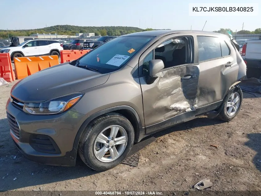 2020 Chevrolet Trax Fwd Ls VIN: KL7CJKSB0LB340825 Lot: 40468794