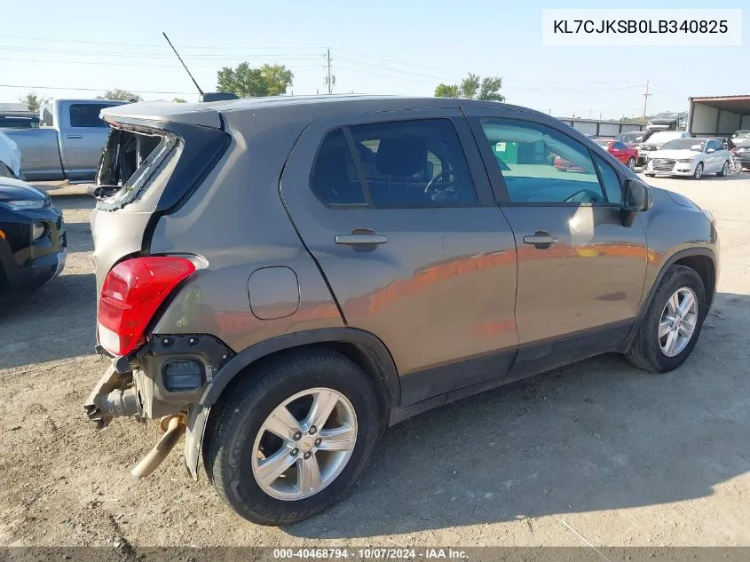 2020 Chevrolet Trax Fwd Ls VIN: KL7CJKSB0LB340825 Lot: 40468794