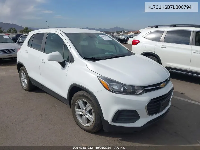 2020 Chevrolet Trax Fwd Ls VIN: KL7CJKSB7LB087941 Lot: 40481032