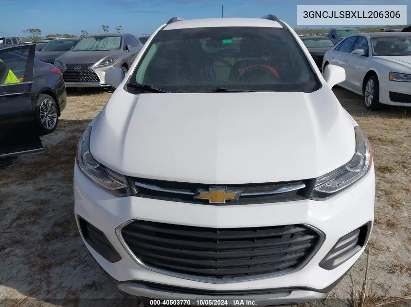 2020 Chevrolet Trax 1Lt VIN: 3GNCJLSBXLL206306 Lot: 40503770