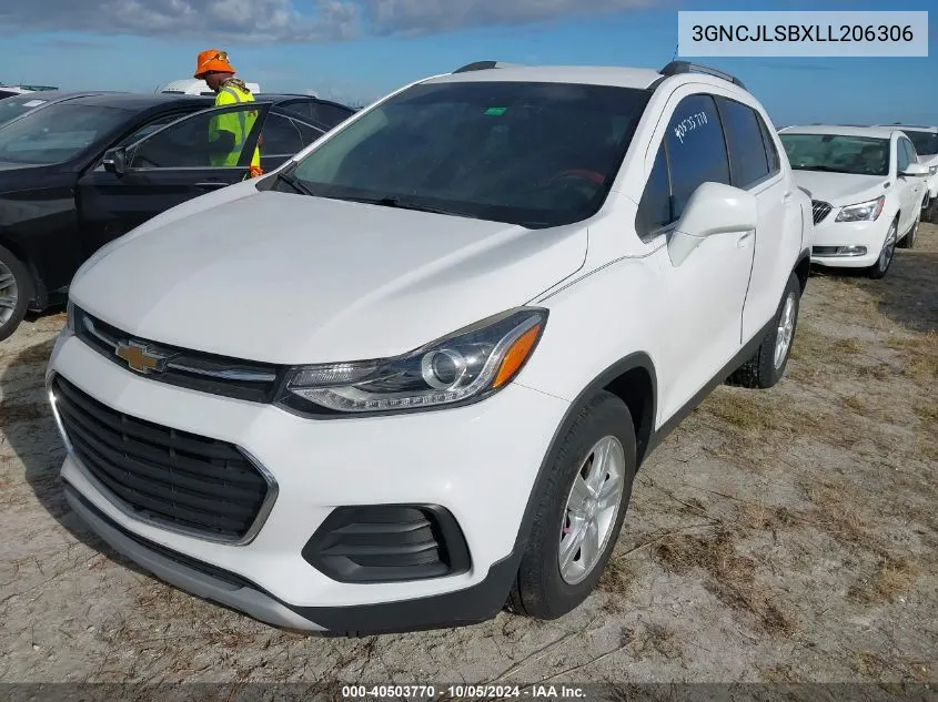 2020 Chevrolet Trax 1Lt VIN: 3GNCJLSBXLL206306 Lot: 40503770