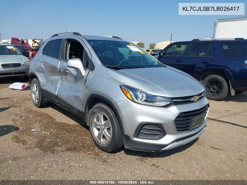 KL7CJLSB7LB026417 2020 Chevrolet Trax Fwd Lt