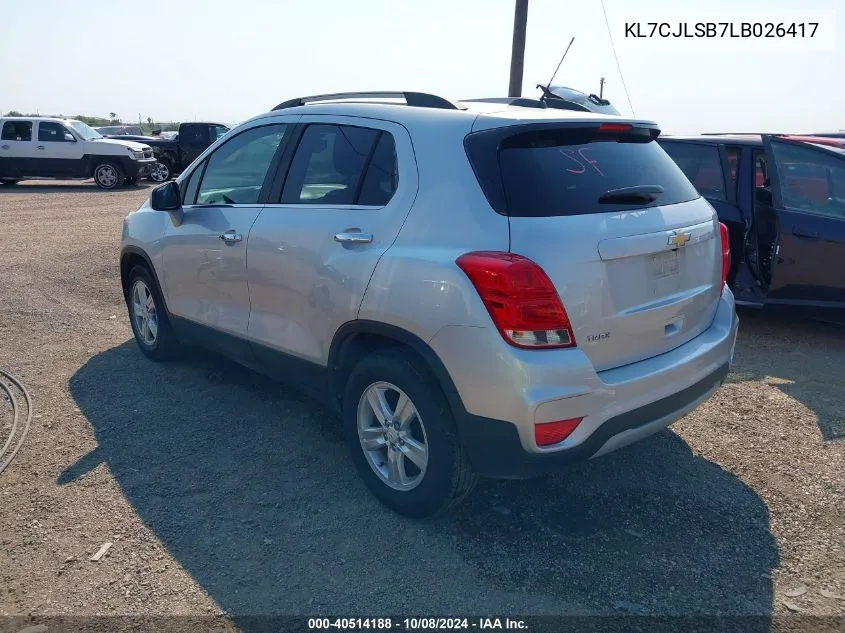 KL7CJLSB7LB026417 2020 Chevrolet Trax Fwd Lt