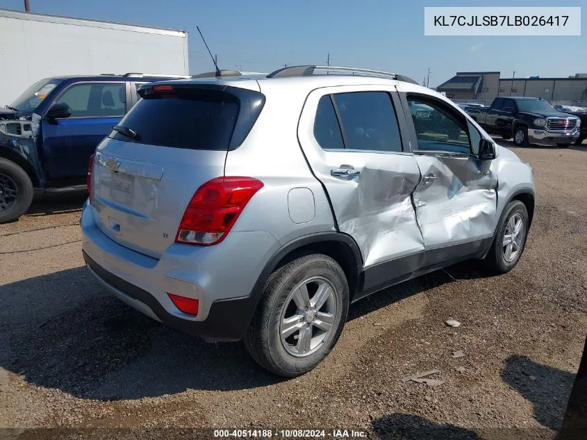 KL7CJLSB7LB026417 2020 Chevrolet Trax Fwd Lt