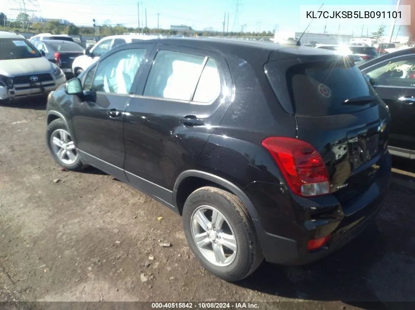 2020 Chevrolet Trax Fwd Ls VIN: KL7CJKSB5LB091101 Lot: 40515842