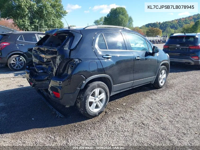 2020 Chevrolet Trax Awd Lt VIN: KL7CJPSB7LB078945 Lot: 40516428