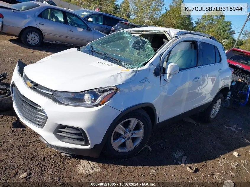 2020 Chevrolet Trax 1Lt VIN: KL7CJLSB7LB315944 Lot: 40521005